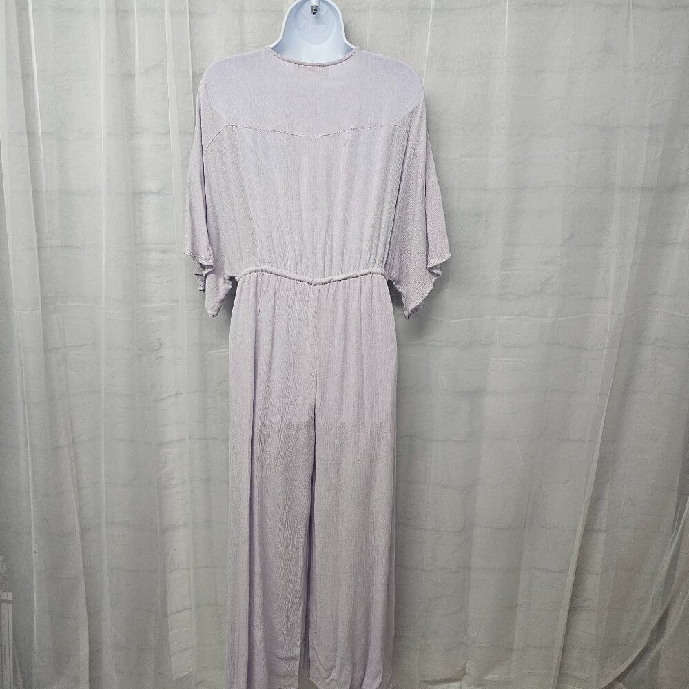 Caren Forbes Lavender Floral Jumpsuit Coquette Crop Wide Leg Bohemian L - Picture 9 of 15